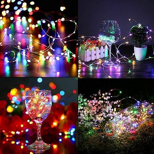 Miniatura 56 de ANJAYLIA 4 Pack Fairy Lights 33ft 100 LED String Lights Battery Operated Mini Twinkle Starry Lights for Wedding, Party, Christmas, Decor, Warm White