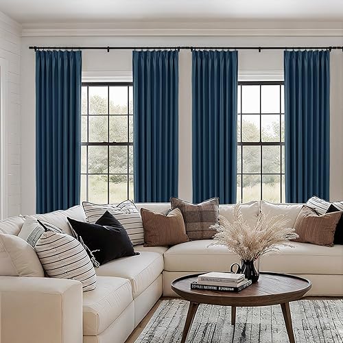 Miniatura 3 de TWOPAGES Cortina plisada opaca con aislamiento térmico para oscurecer la habitación, cortina plisada para sala de estar, tratamiento de ventana (1