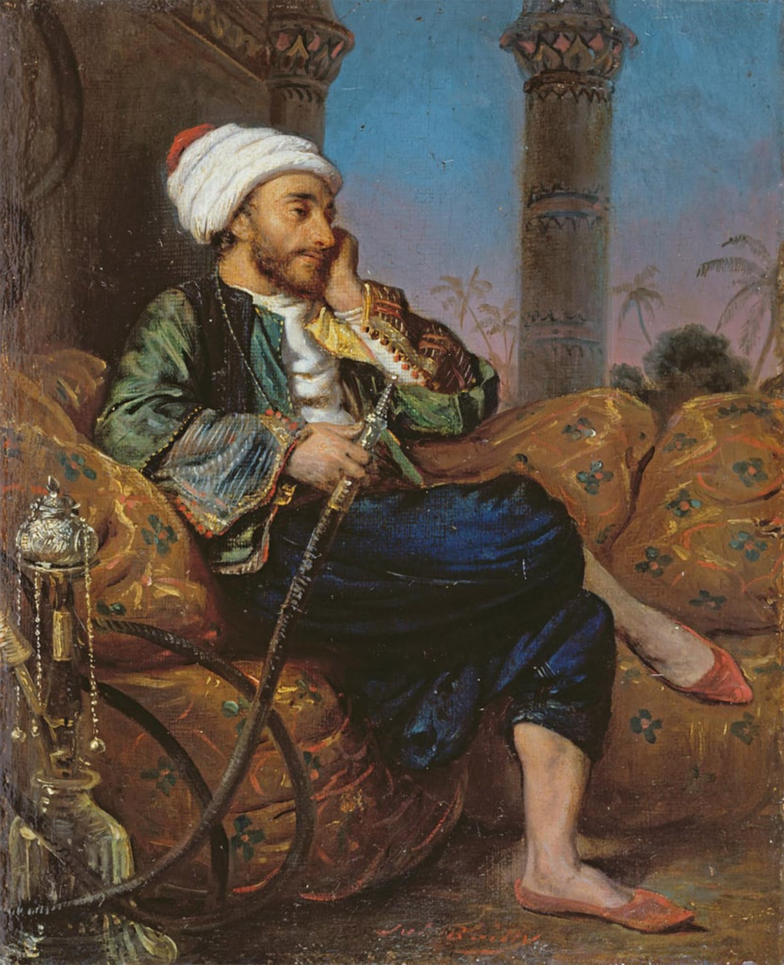 ARToPHIIU Famous Painting Picture Art Print Artwork Picture an Egyptian Man Smoking a Hookah by Louis Leopold Boilly Poster Painting Art for Home Decor 60x90cm