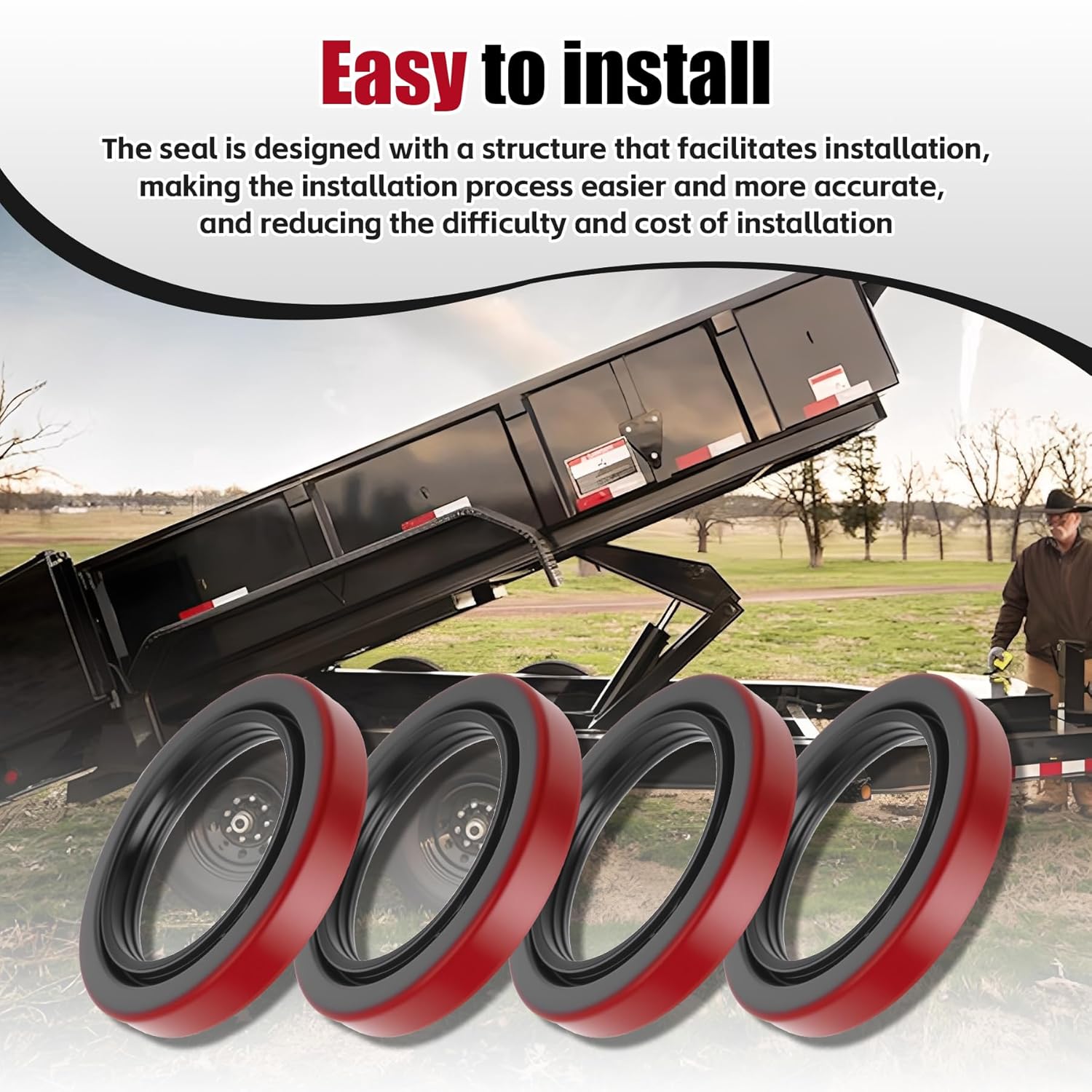 3.125" X 4.506" Oil Seal Compatible with Dexter 010-056-00 10K 12K Heavy Duty 15K Axles Trailer Axle Bearing Seal (4PCS)