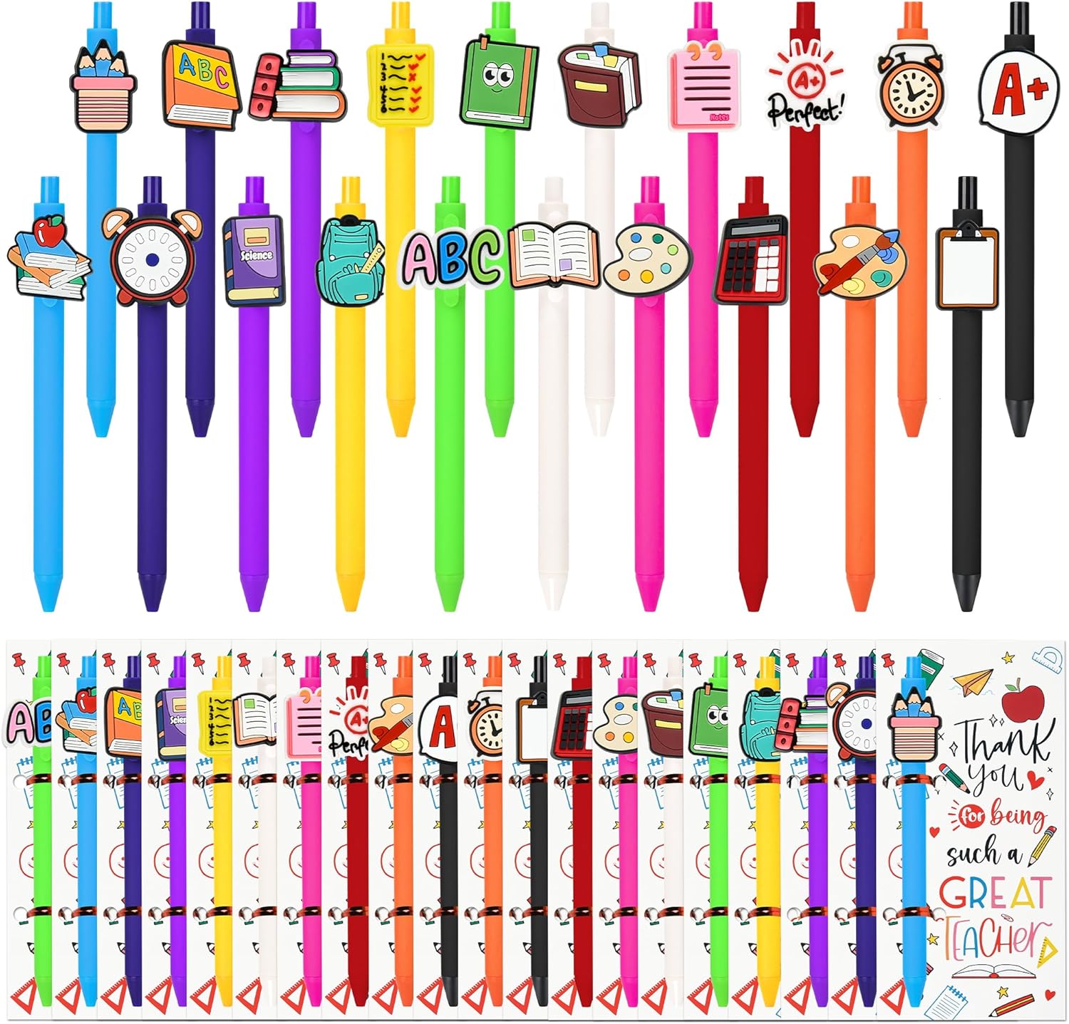 20 Pcs Cute Teacher Pens Teacheer Appreciation Gifts for Graduation, Thanks for Teacher's Day and Office Coworkers.