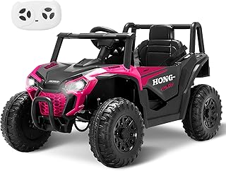12V Kids Ride on UTV Truck, Ride on Car Toys w/Remote Control, Music, Bluetooth, LED Lights, Kids Battery Powered Electric Vehicle for Boys Girls, Pink