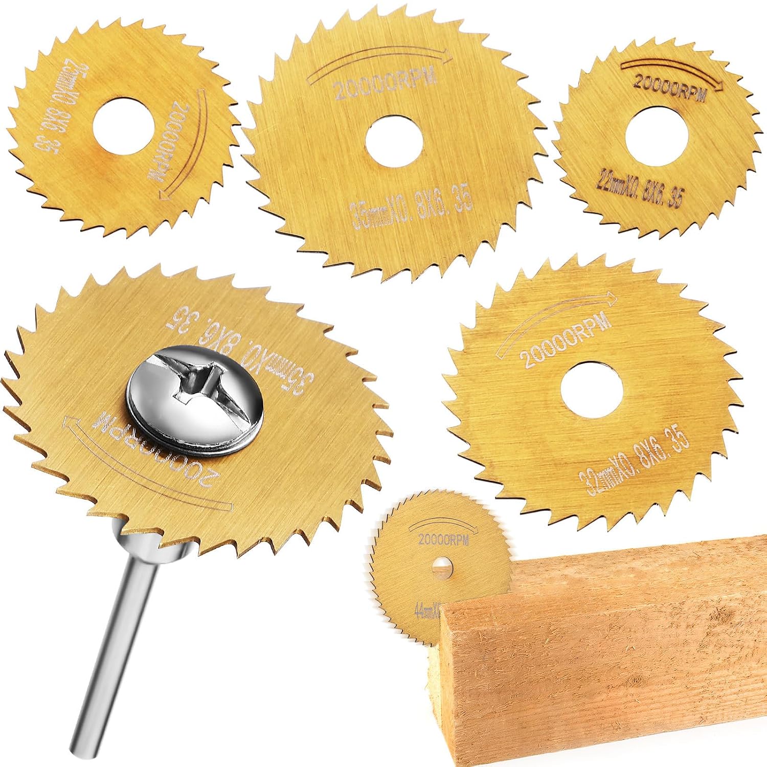 High-Speed Steel Cutting Disc for Circular Saw with Smooth and Flat Section, Precision Cuts, Sizes, Golden Color, for Woodworking and Repairing