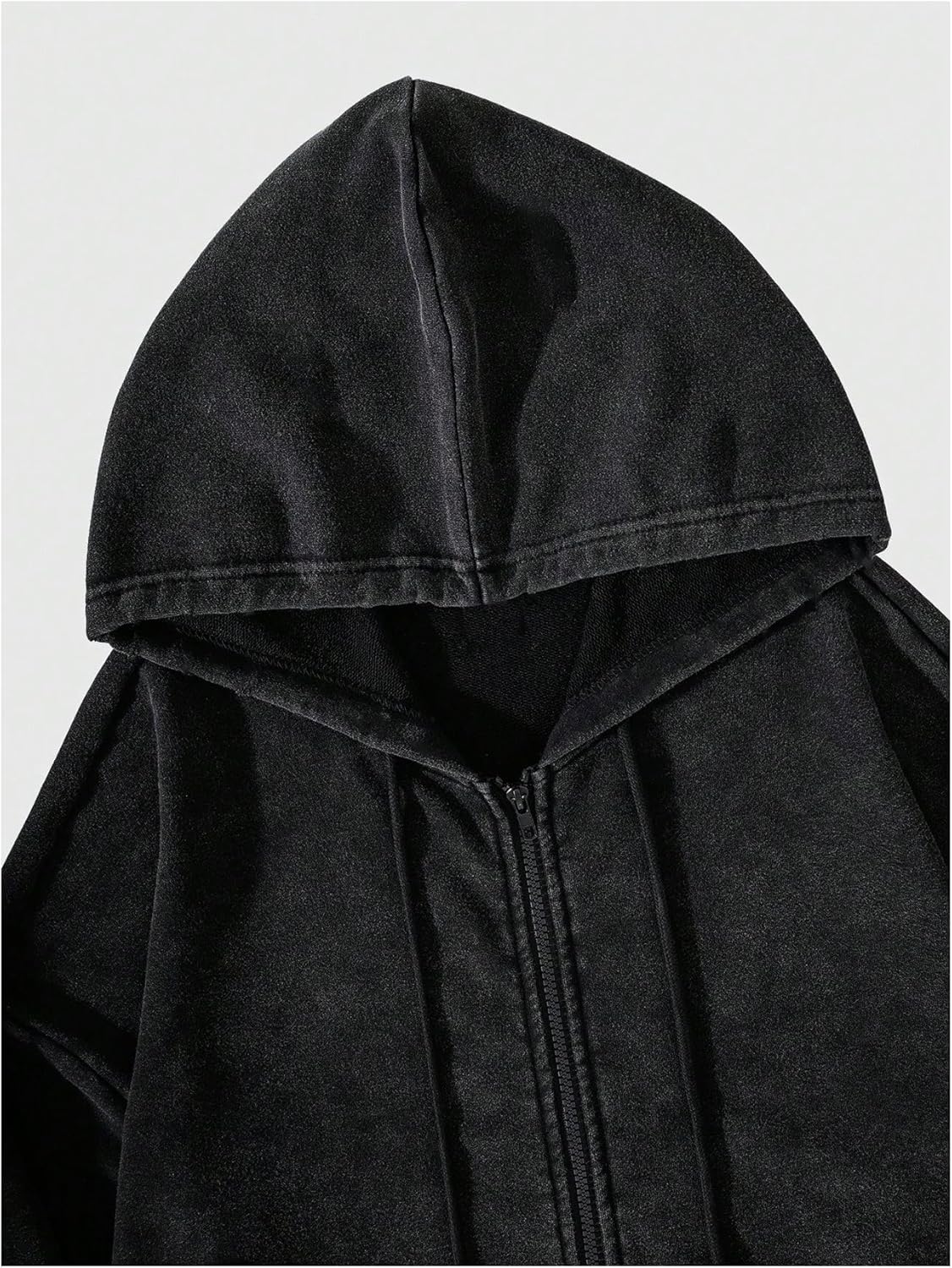SOLY HUX Men's Gothic Zip Up Hoodies Grunge Drop Shoulder Hooded Sweatshirts Outerwear - Image 4