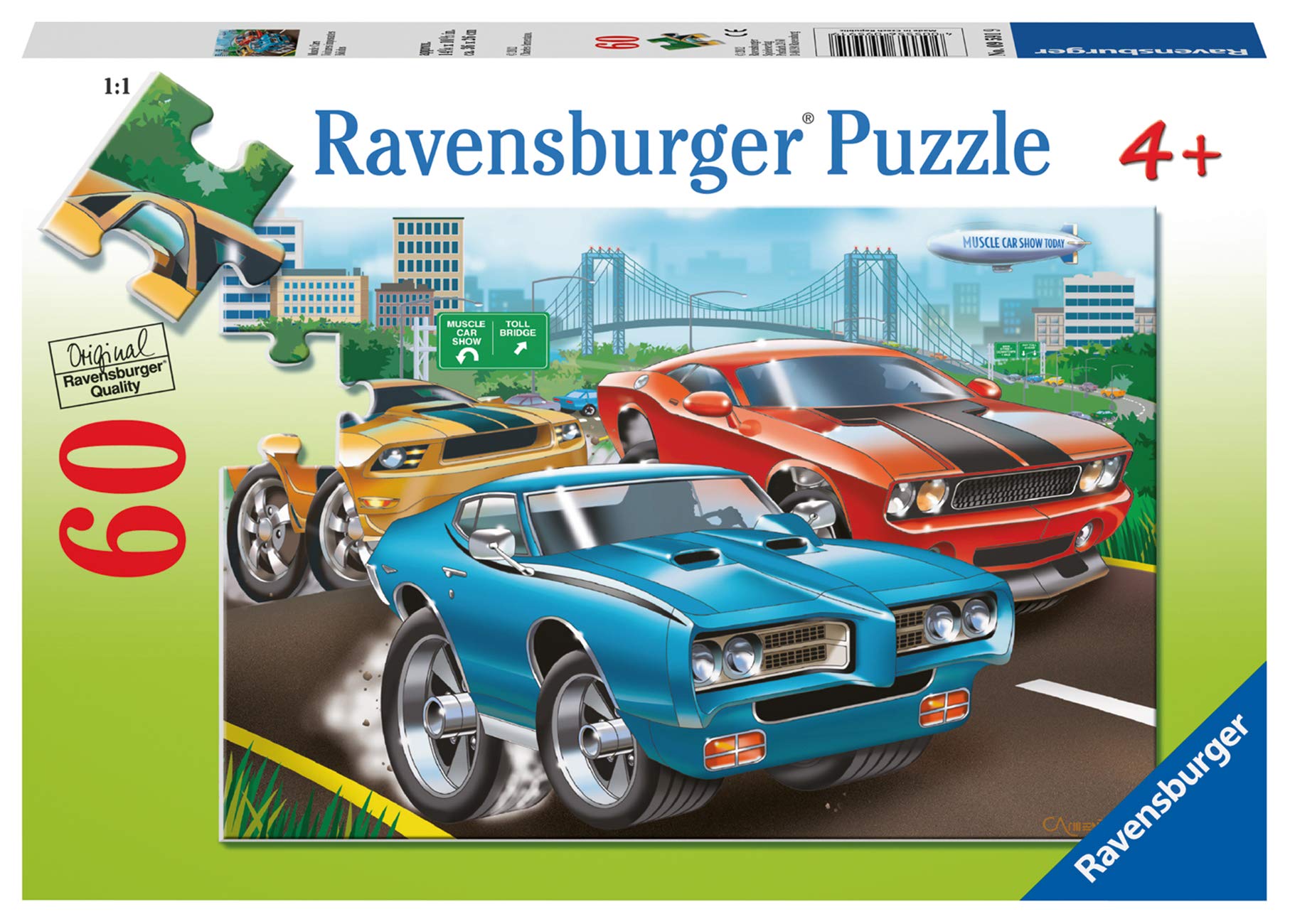 Ravensburger Puzzle „Muscle Cars“ – 60 Teile, Für Kinder Ab 4 Jahren, 36 X 26 Cm