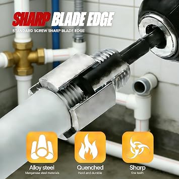 1/2 & 3/4& 1 Integrated Internal & External Pipe Threading Tool, Dual-Function Pipe Threading Tool for PVC/Plastic Pipes, Electric Drill Compatible Pipe Threader Kit (Big)