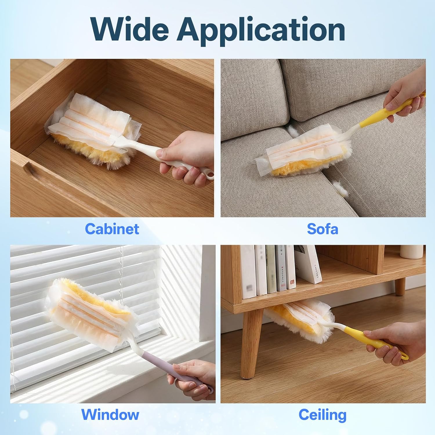3 Pack Replacement Duster Handles Compatible with Swiffer Dusters, Detachable Mop Handles for Tight Spaces Home Cleaning