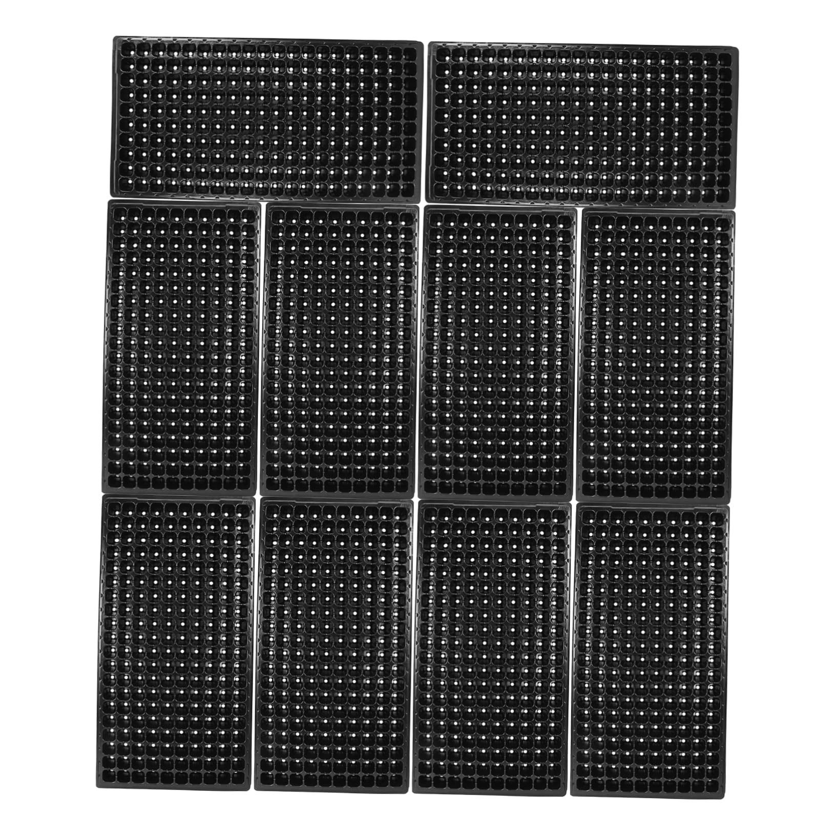 Abaodam Plateau de Semis 10 Pièces 200 Cellules PVC Noir pour Jardinage