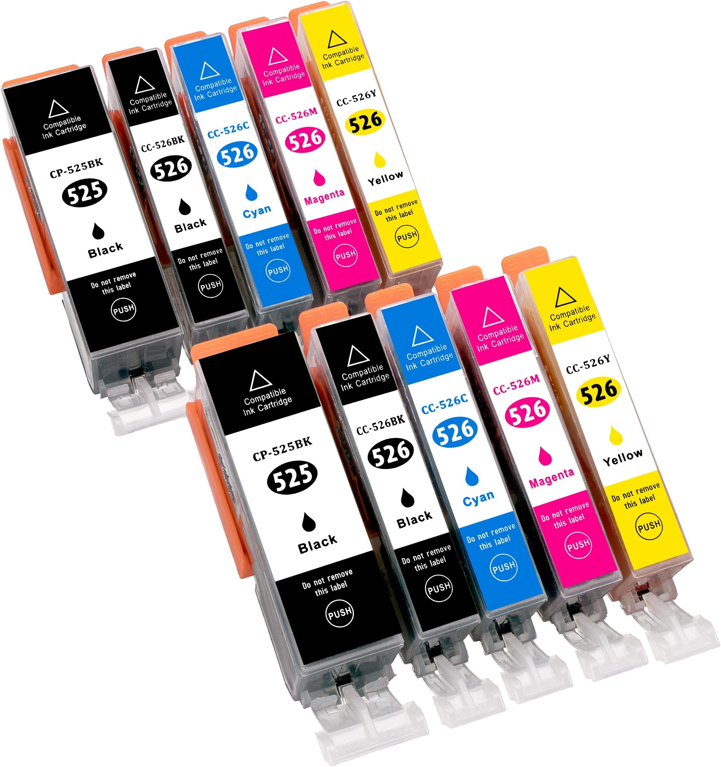 Pack 10 Cartuchos Tinta Compatible Canon Pixma – Para MG5300, MG6250, MG6150 Y Más