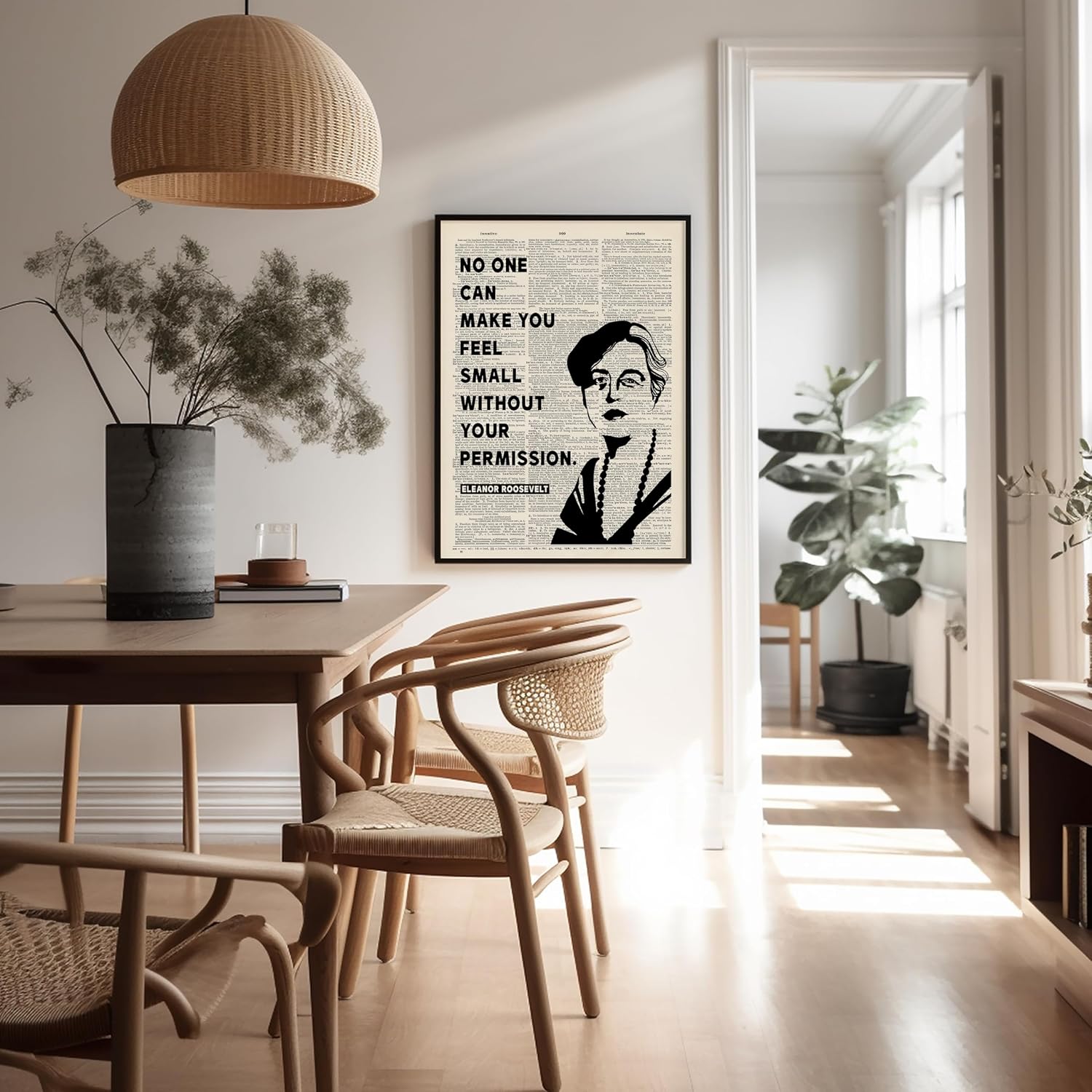 Poster Master No One Can Make You Feel Small Poster - Eleanor Roosevelt Print - Motivational Quotes Art - Gift for Men & Women - Inspiring Decor for Living Room or Office - 8x10 UNFRAMED Wall Art