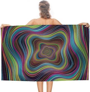 Dolrlasin Abstract Vertigo Art Beach Blanket Bath Towels Beach Towel Quick Dry Cool Shower Pool Home 51 * 31 in