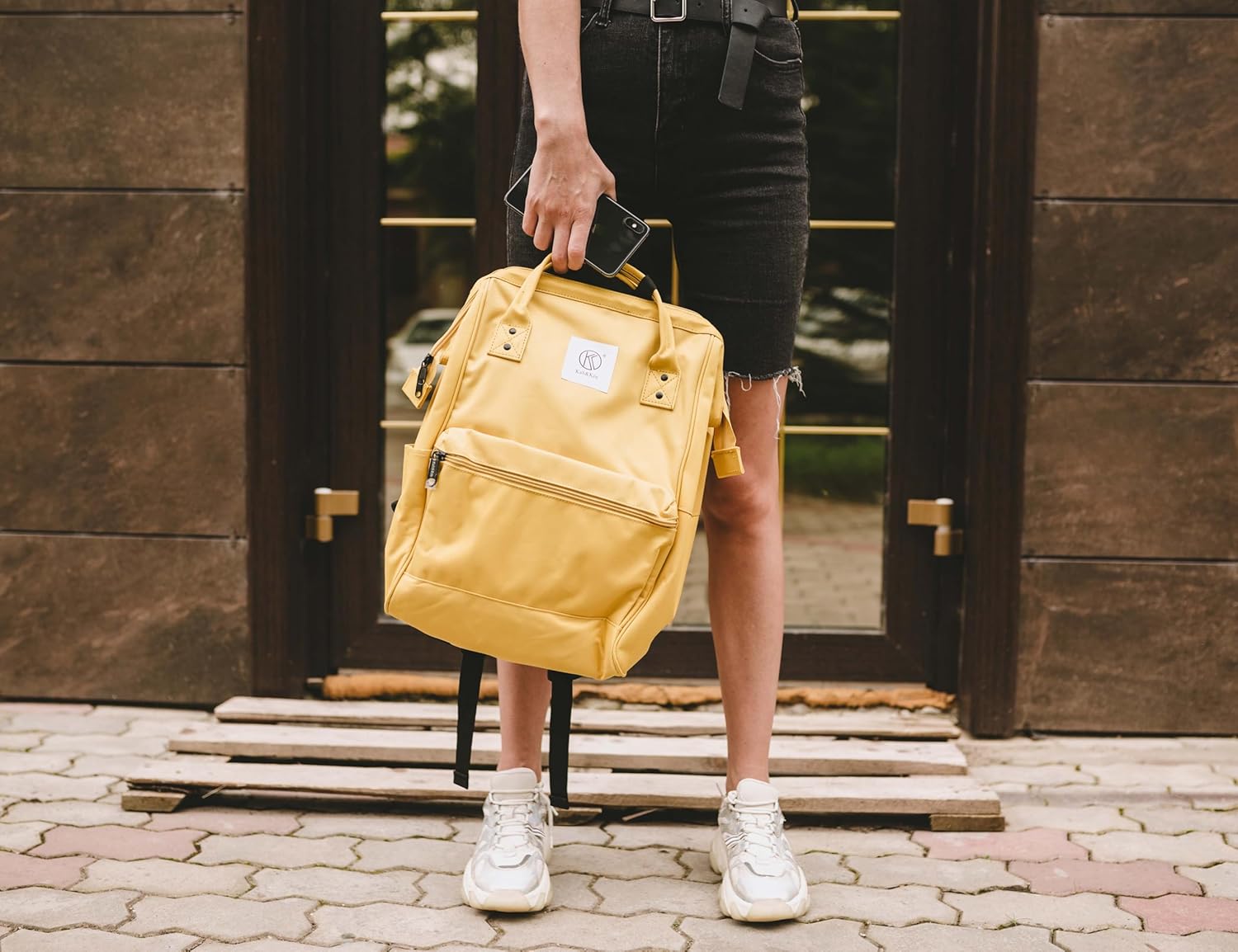 Kah&Kee Polyester Travel Backpack Functional Anti-theft School Laptop for Women Men (Yellow, Medium) - Image 6