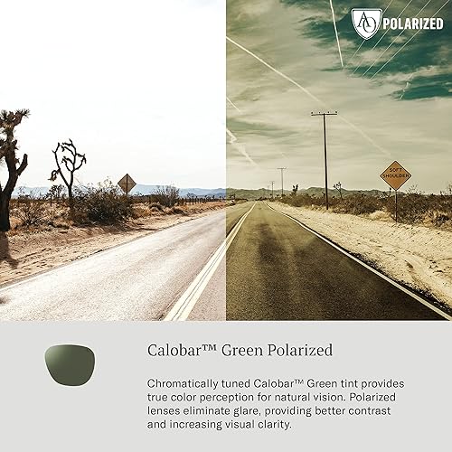 Miniatura 5 de AO Gafas de sol Pilot originales, plateadas, lentes de cristal SkyMaster verde Calobar, patillas bayoneta, polarizadas, 52-20-140, Lente polarizada