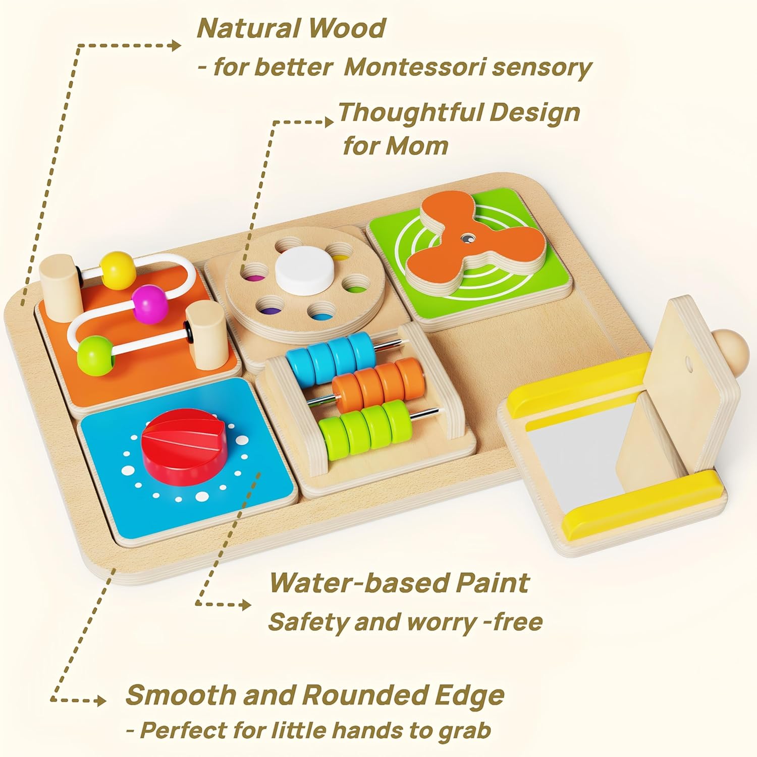 Busy Board for 1 Year Old, Montessori Toys for Toddler 1-3, Boys Girls Birthday Gifts