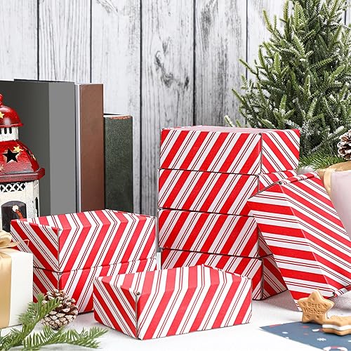 Miniatura 4 de 24 cajas de regalo de Navidad con tapa de 6 x 4 x 2 pulgadas, cajas de papel de cartón corrugado pequeñas para pequeñas empresas, suministros de