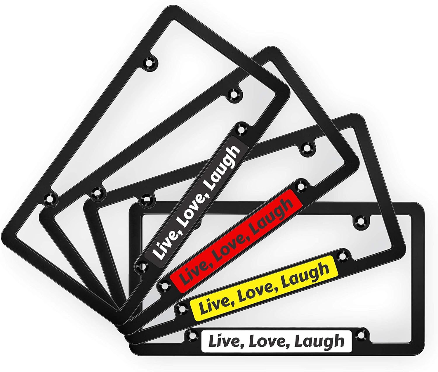 Black Single Badge | CNC Machined Billet Aluminum | Custom Personalized Car License Plate Frame - Black/Gray