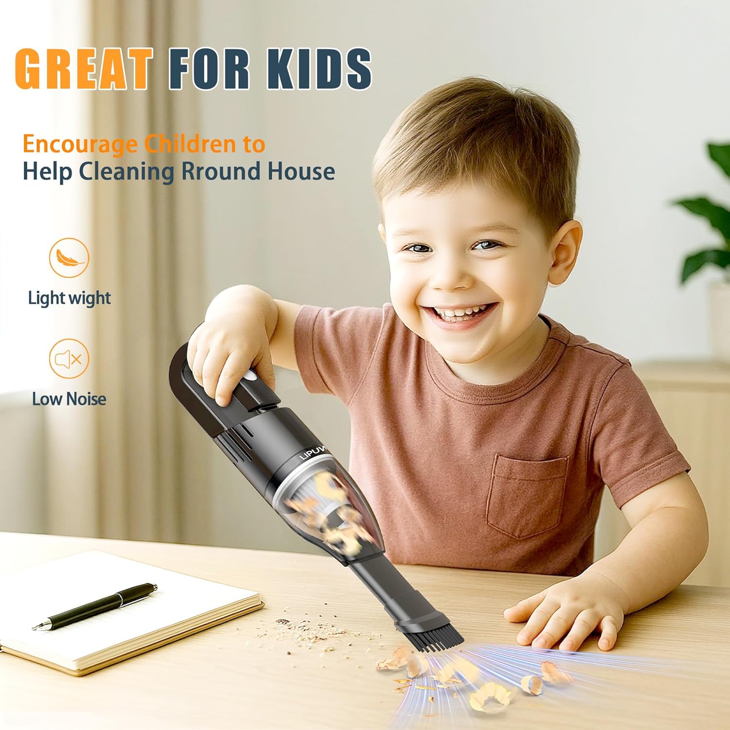 Handheld Car Vacuum Portable Cordless, Dust Buster Rechargeable High Power Suction, Mini Hand Held Vacuum Cleaner with Washable HEPA Filter, Multi-Nozzles, Lightweight Hand Vacuum for Car Home Office - Image 4