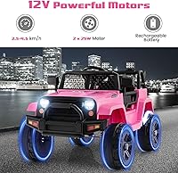 Vista 39 de OLAKIDS Camión de paseo para niños, vehículo eléctrico de 12 V con control remoto, juguete a batería para niños pequeños con 2 velocidades