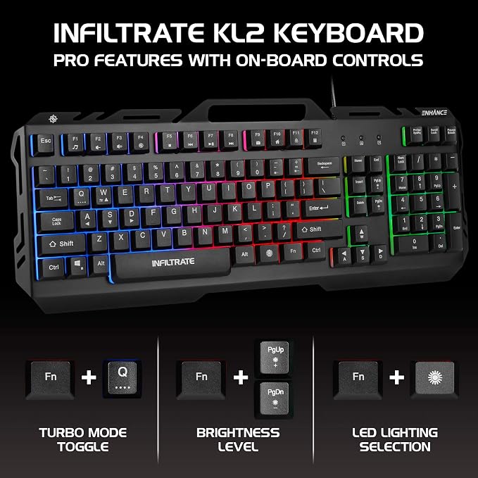 Teclado Gaming ENINKL2100BKUS USB-A Membrana miniatura 6