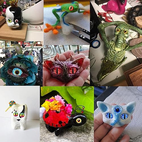 Vista 2 de Julie Wang Cabujón de cristal de ojos de dragón de 0.394 in para escultura de artista, manualidades de fantasía, fabricación de joyas, suministros