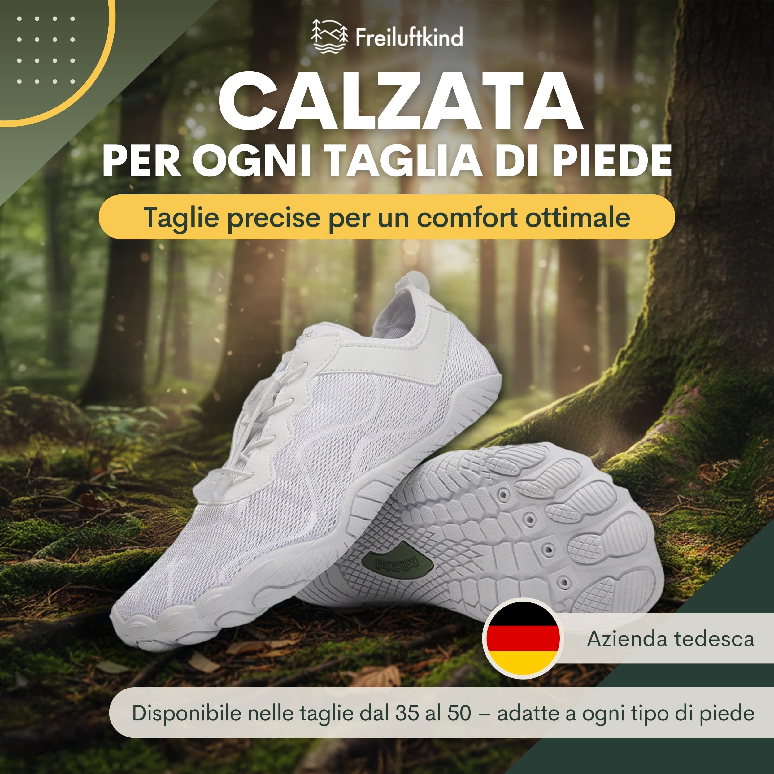 Freiluftkind Kokoda Barefoot Shoes Antiscivolo – Il Scarpe Barefoot Perfetto per la Tua Avventura – Scarpe Barefoot Uomo e Donna
