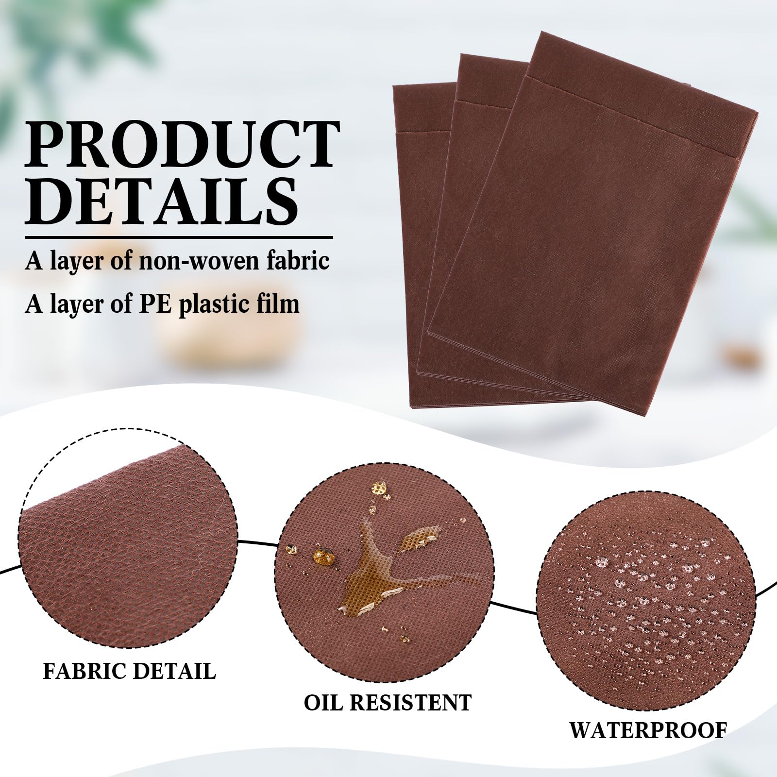 50 sábanas desechables de 31 x 70 pulgadas, impermeables, para mesa de masaje, tela no tejida para spa, salón de belleza, hoteles (marrón)