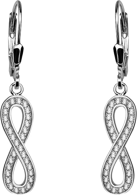 SOFIA MILANI - Women's Earrings 925 Silver - with Zirconia Stones - Infinity Dangle Earrings - 20464