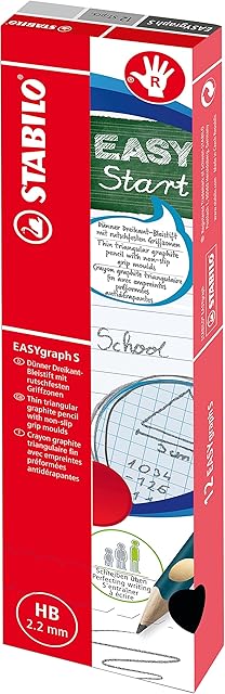 Handwriting Pencil - STABILO EASYgraph S Metallic - Right Handed - Box of 6 - Assorted - HB