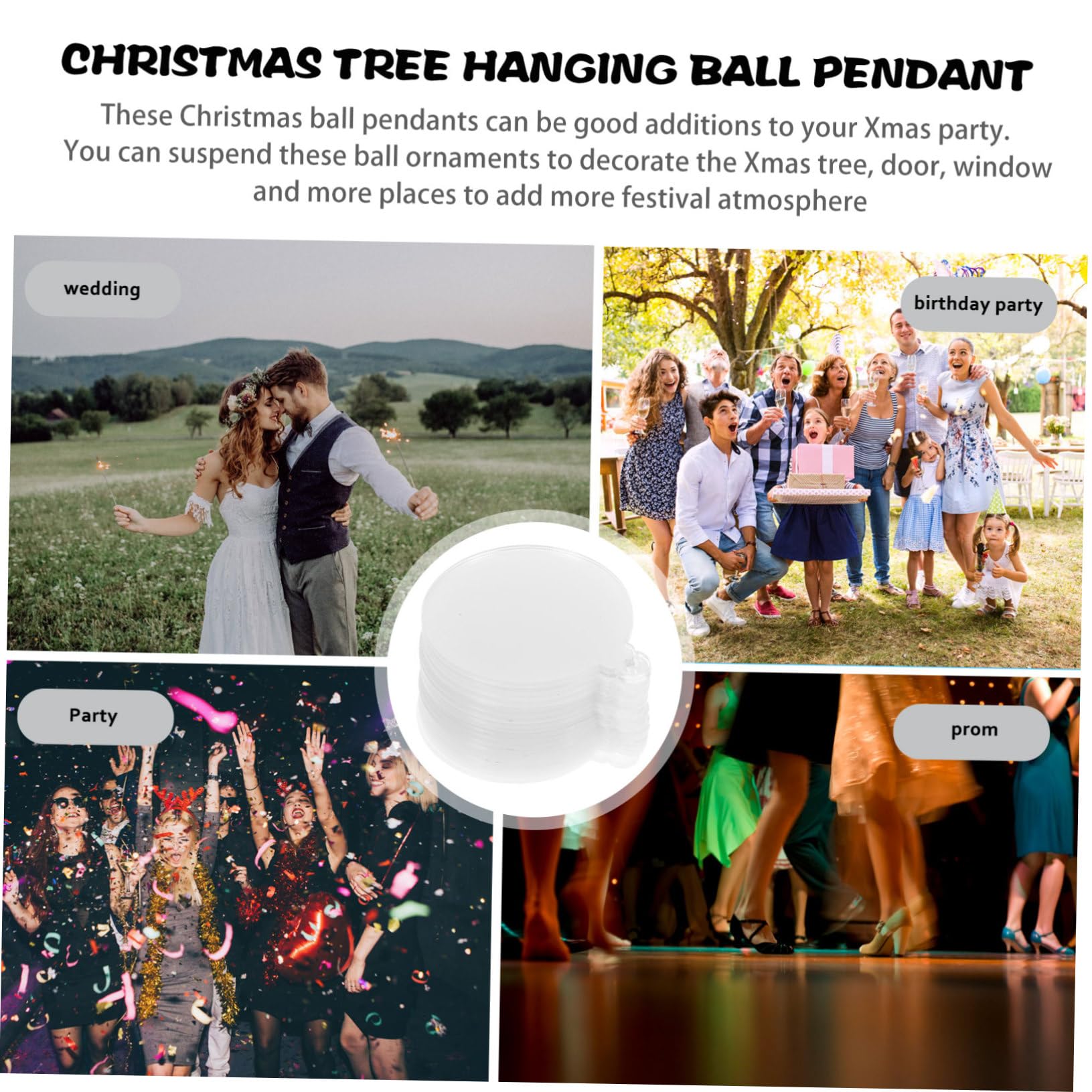 PRETYZOOM 3 Set Di Ornamenti Natalizi Unici in Acrilico Pendenti Decorazioni Per Lalbero Di Natale Per Casa E Ufficio 20 Pezzi * 3