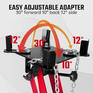 2000 lb Adjustable Hydraulic Transmission Jack Low Profile Telescoping Floor Lift with 360 Swivel Casters, Heavy-Duty Steel Construction