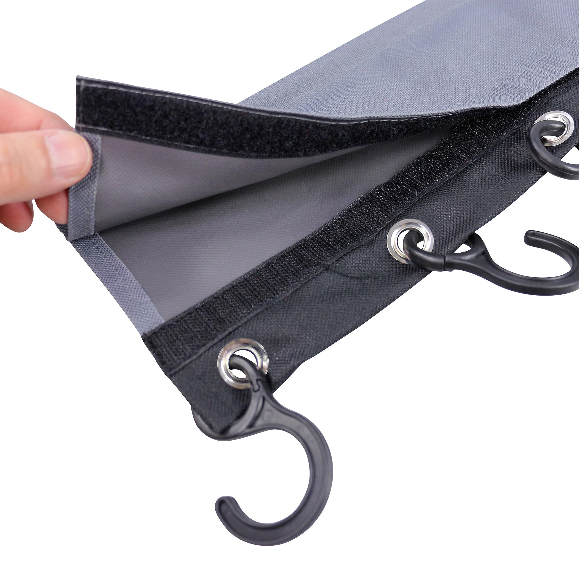2X Camping Hakenleiste - 58x20cm mit 8 Haken - mit Keder + Klettband