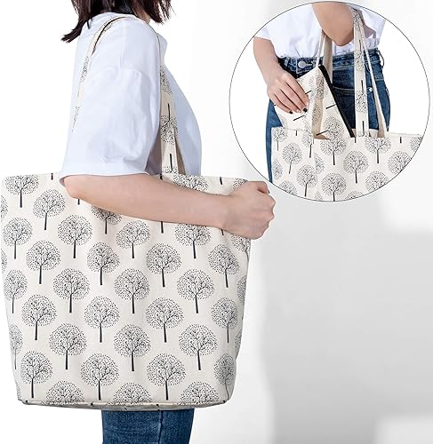Miniatura 6 de YARWO Bolsa de punto con pequeña bolsa con cremallera, bolsa de hilo para agujas de tejer, madejas de hilo y suministros de tejido para llevar,