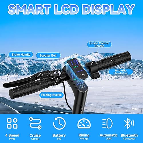 Vista 26 de Electric Scooter for Adults, Folding E Scooter with 350W/500W Motor 16-24 Mph Top Speed, Max 15-60 Miles Long Range, 6.5''/8.5''/10''/14'' Solid