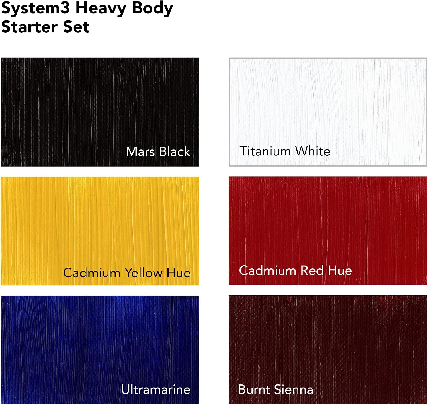 Daler Rowney System3 6-Tube Heavy Body Acrylic Paint Process Set - 59ml Acrylic Paint Tubes for Artists and Students - Artist Paint for Canvas Murals and More - Thick Acrylic Paint for All Skill Sets