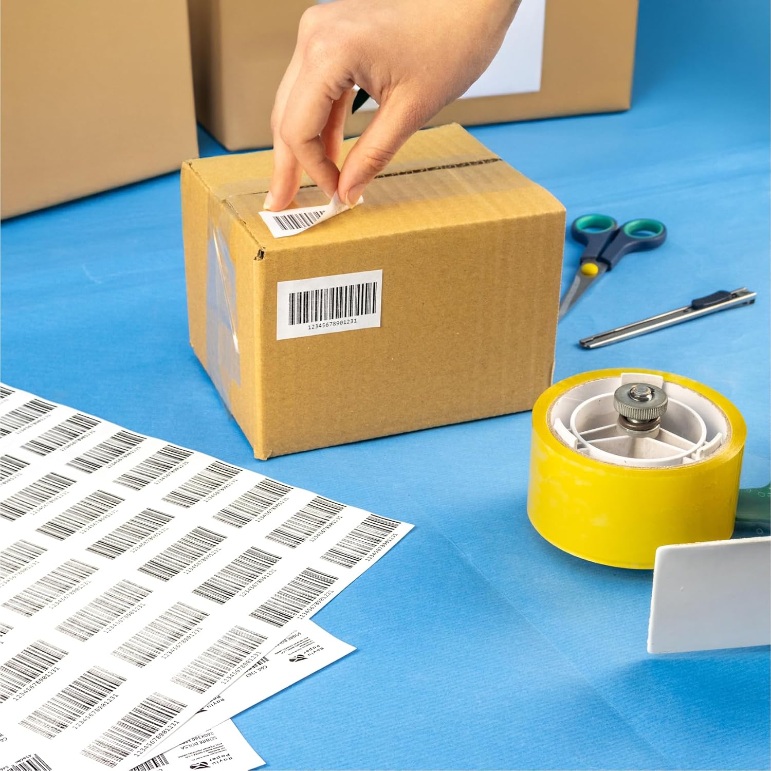 Raylu Paper ® - White Self Adhesive Labels for Printing, A4 Sheets Paper Adhesive Stickers for Inkjet Printer, Laser and Photocopiers, 8 Labels Per Sheet (105 x 74 mm)