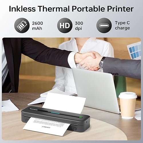 Miniatura 6 de Phomemo Portable Printers Wireless for Travel,M832 Inkless Thermal Printer Support 8.5'' x 11'' US Letter & A4 Paper,Bluetooth Mobile Printer