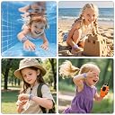 Tobfit Waterproof AirTag Bracelet for Kids – Soft Silicone AirTag Holder for Apple AirTag (2nd Gen & 1st), Adjustable Anti-Loss Watch Band for Kids 3 Years and Up - Gray Blue gallery image
