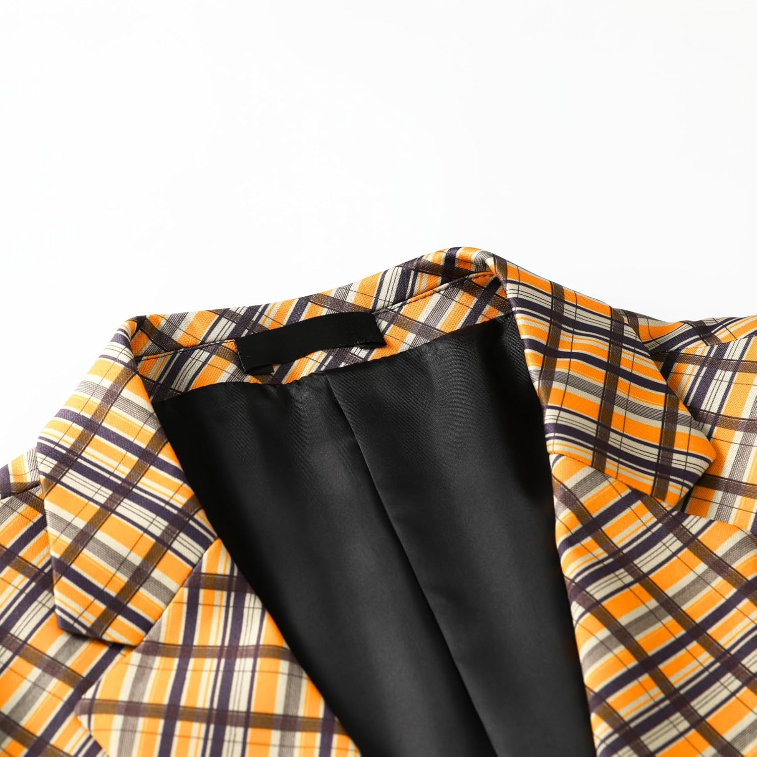 Cloudstyle Mens 3 Piece Slim fit Checked Suit Blue/Black Single Breasted Vintage Suits - Image 5