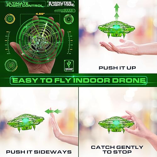 Miniatura 4 de Force1 Scoot Skeet Dron, juego de disparos electrónico para niños (solo dron), dron de mano para niños compatible con Scoot Skeet LED Blaster Gun,