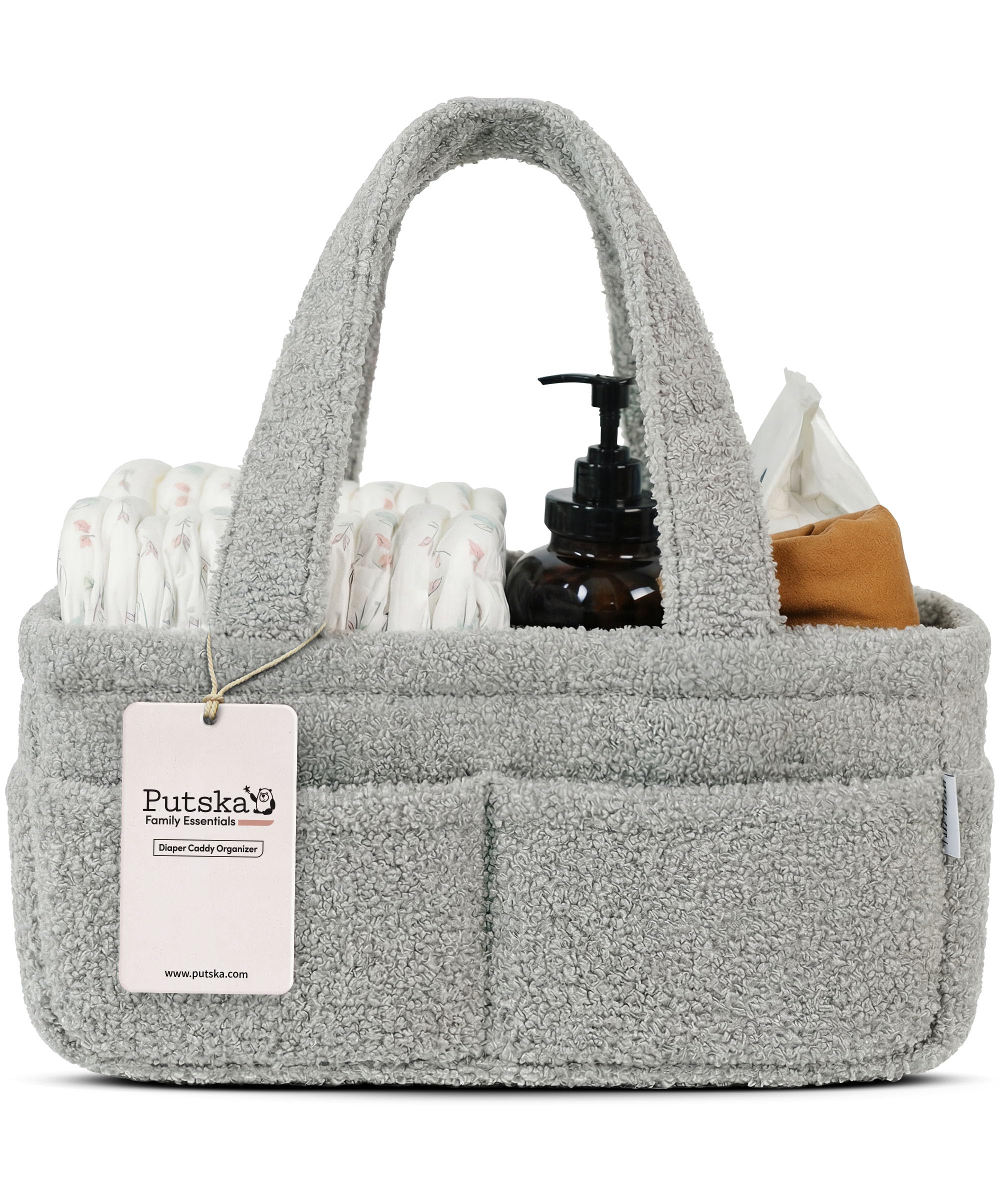 PUTSKA Baby Windeltasche Organizer, Teddyfleece Aufbewahrung