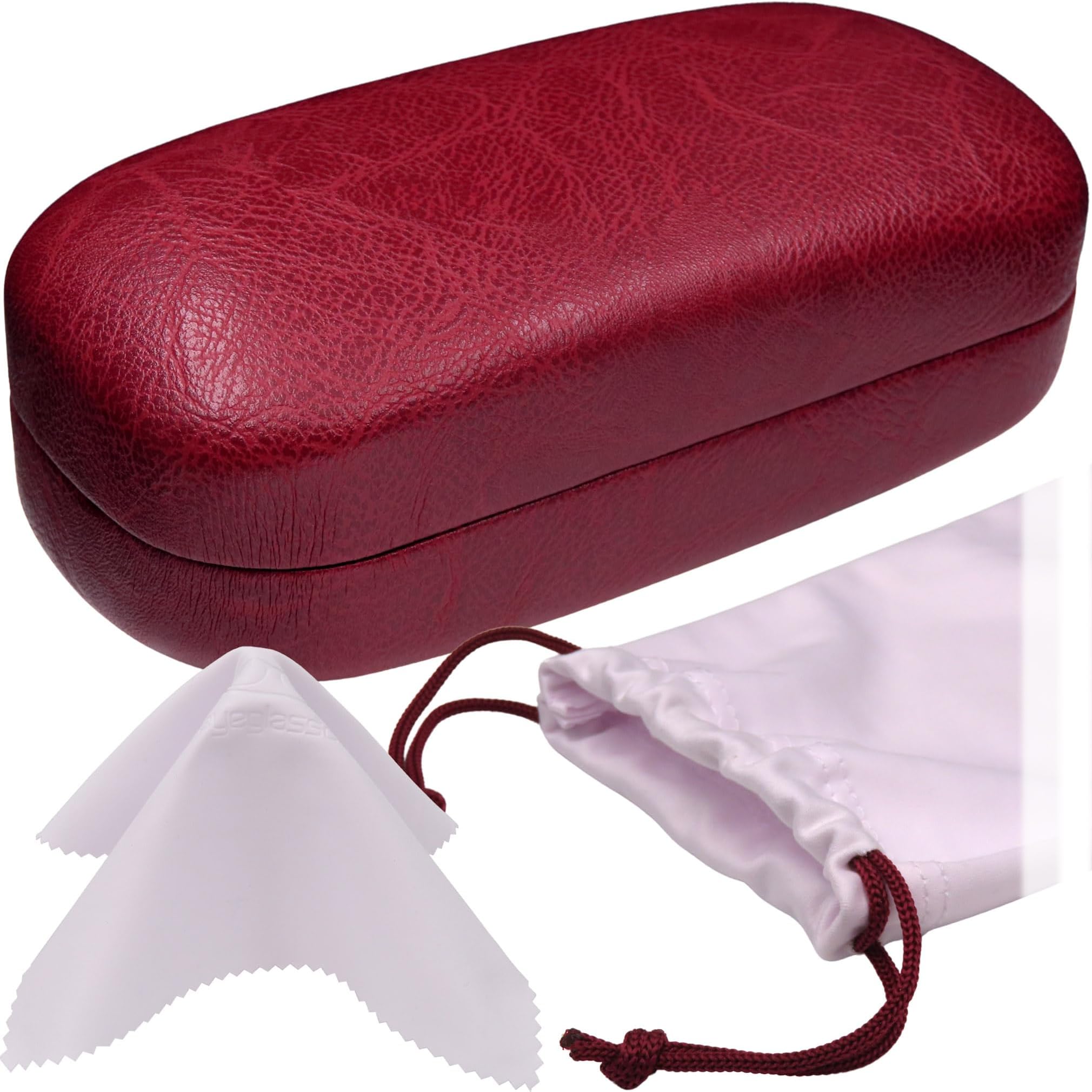 Extra Large Sunglasses case for Straight Rectangle Shape – Over size eyeglasses Holder Includes Pouch & Cloth