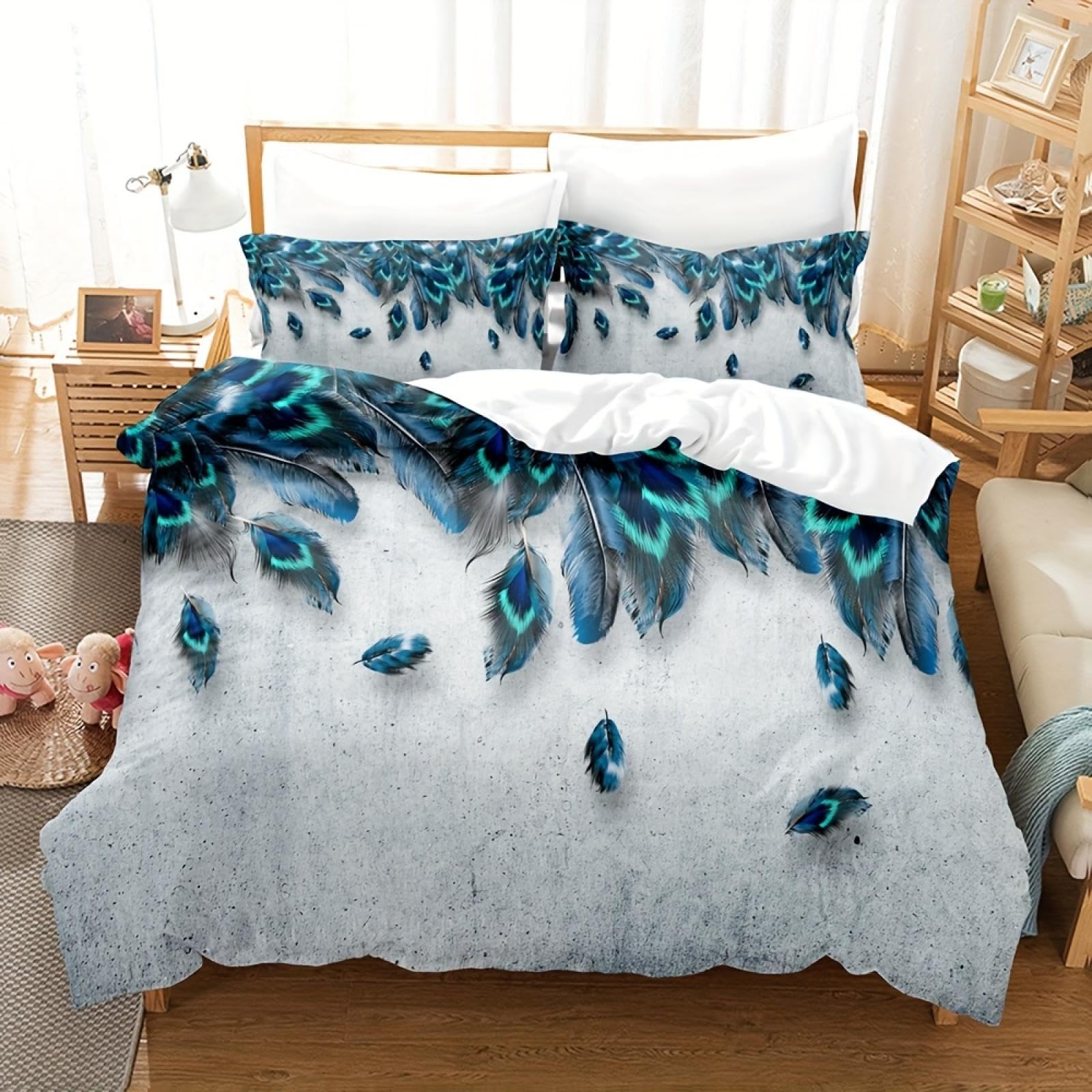 Housse de couette plumes 3D hypoallergénique et douce contre les irritations de la peau en dormant