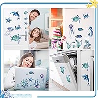 Vista 5 de Xuhal 22 calcomanías magnéticas de tortuga marina luminosas para nevera, crucero, barco, decoración de puerta de auto, calcomanías magnéticas que