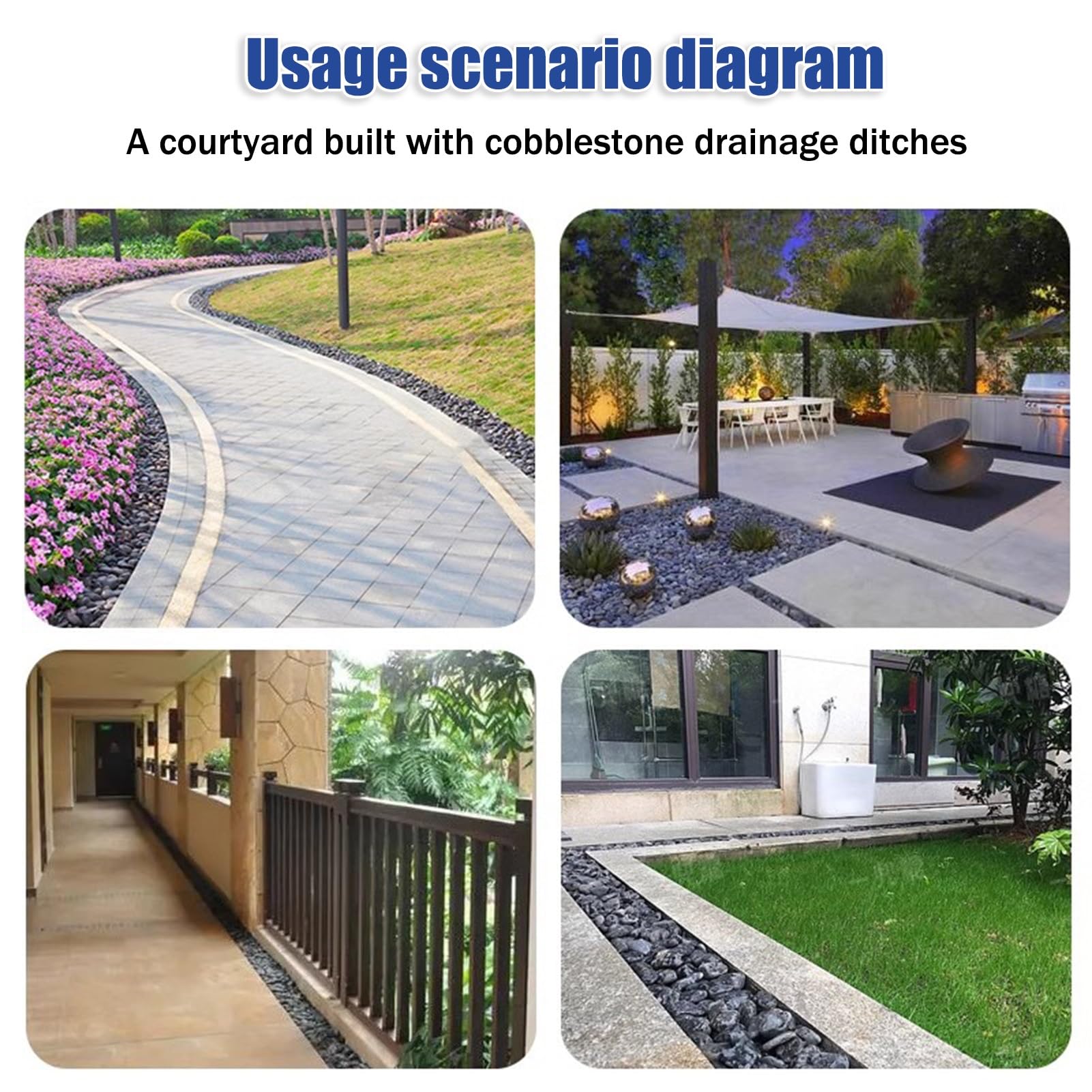 Canaleta Desague 304 Zanja de Drenaje de Acero Inoxidable Drenaje de zanjas en Forma de U Garaje subterráneo/Patio/Carril del estacionamiento(100x22x30cm/39.4x8.7x11.8)