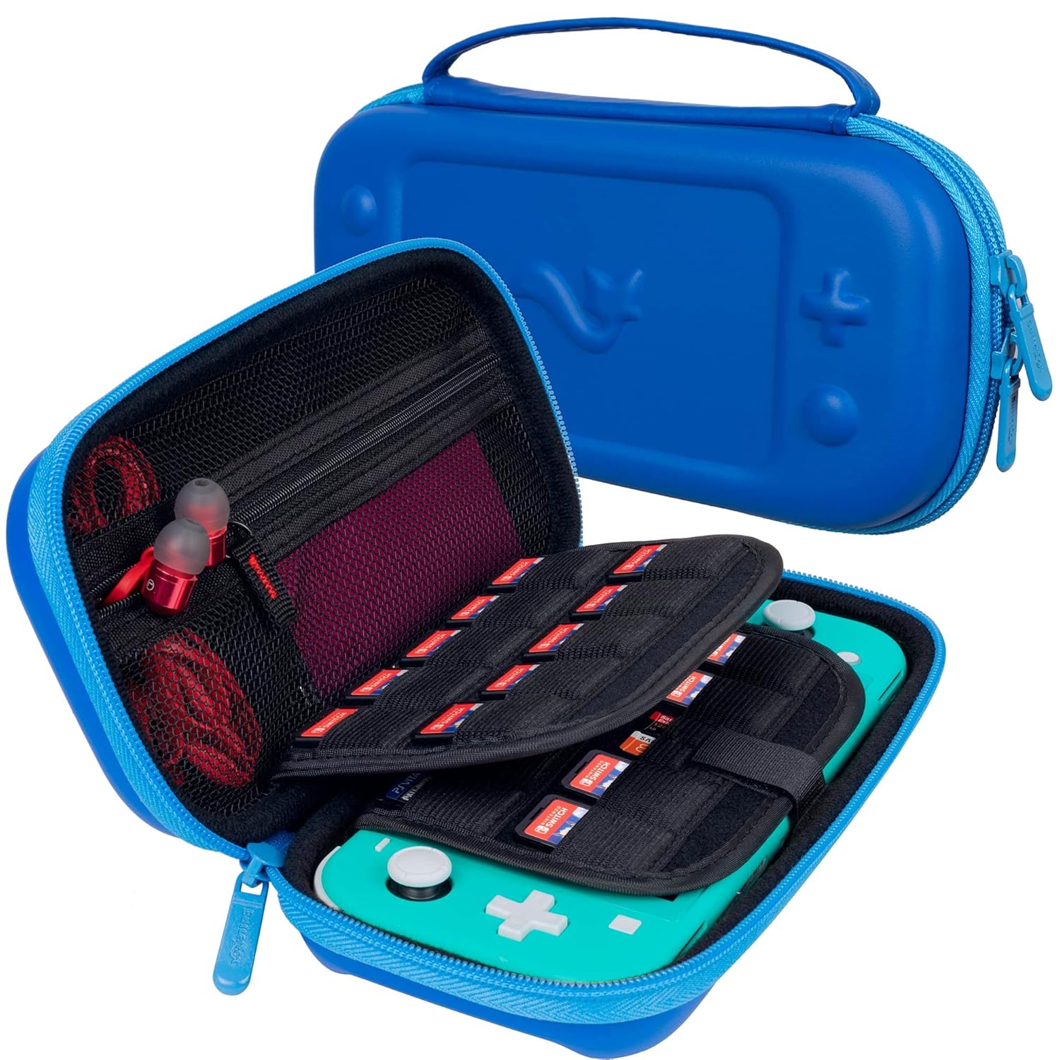 ButterFox Carrying Case for Nintendo Switch Lite with Game Cartridge Holders and Accessories Pocket - Blue