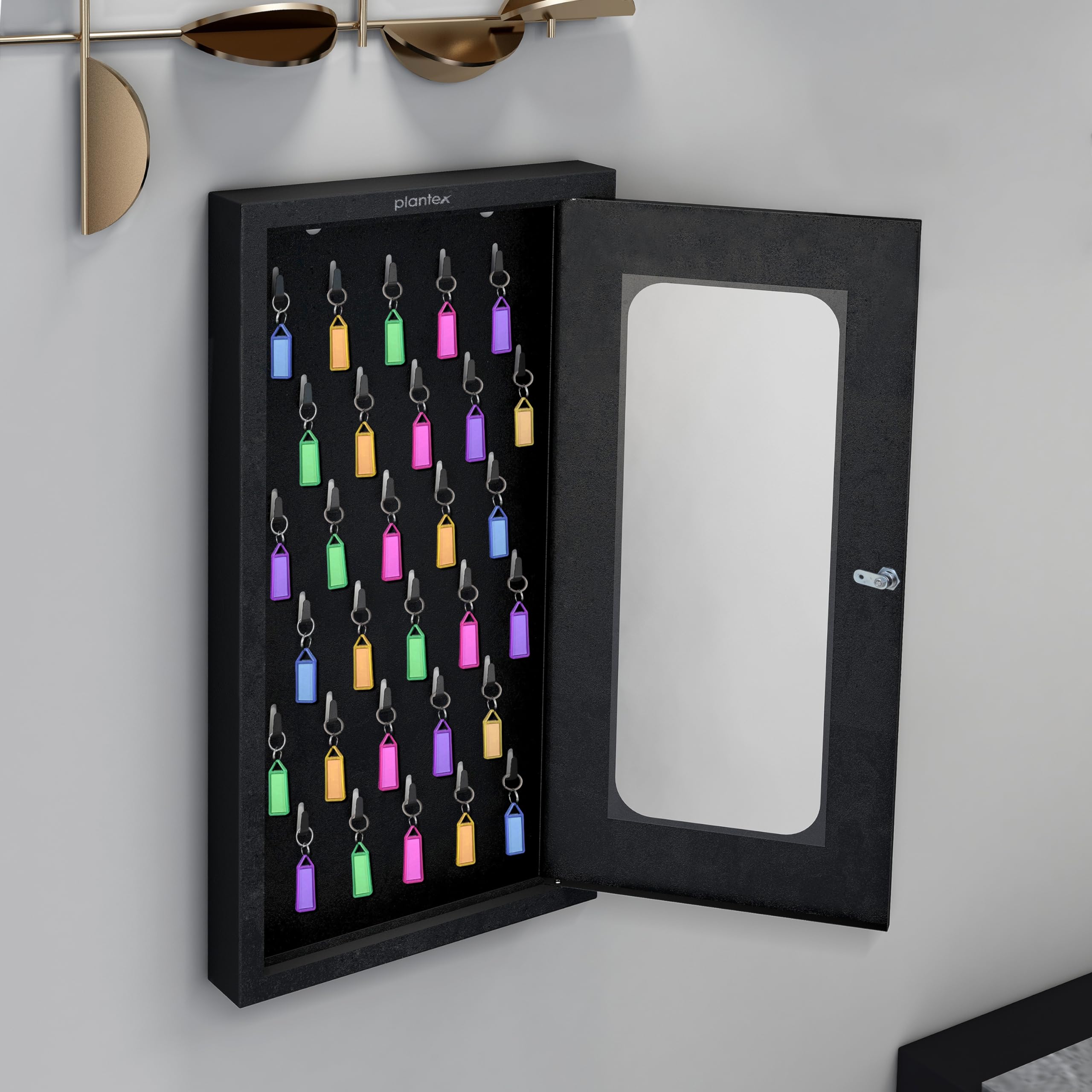 Plantex GI Steel Key Storage Box/Key Cabinet with 30 Key-Holders with Lock for Home/Key Holder for Office/Hotel/Companies - Wall Mount (Black) (B0CV7VT74F) Amazon Price History, Amazon Price Tracker