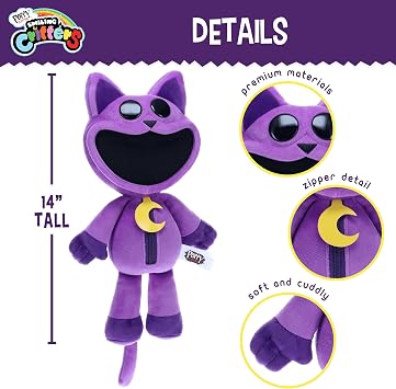 Poppy Playtime - Smiling Critters Deluxe Plush, Officially Licensed 14 inches Tall CatNap