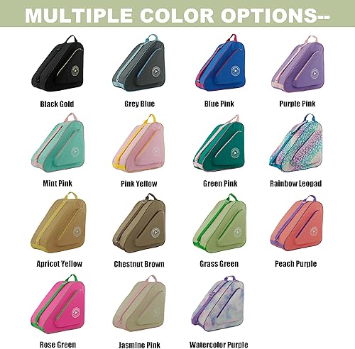 Miniatura 3 de Bolsa para Patines de Hielo, En Línea, Roller y Quad - Para Niños y Adultos Hierba/Verde 014,Albaricoque/Amarillo 016,Negro/Oro,Negro/Rosa