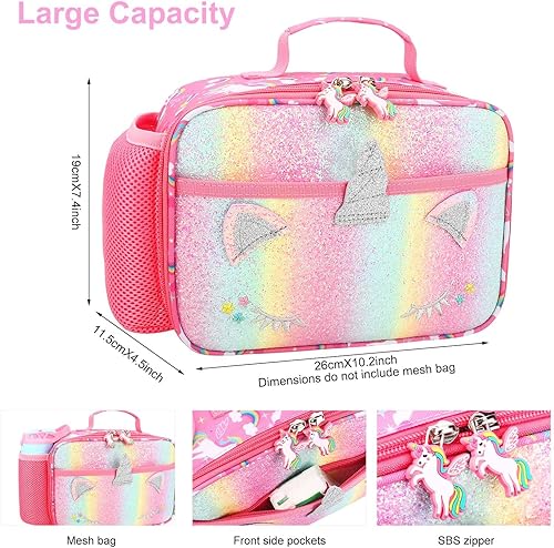 Miniatura 5 de RHCPFOVR Bolsa de almuerzo para niños y adolescentes, lonchera aislada, kit de bolsa de almuerzo reutilizable para viajes escolares