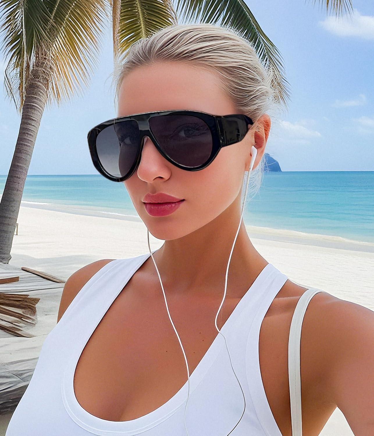 FEISEDY Retro Oversized Sunglasses for Women Men 70s Classic Trendy Vintage Sun Glasses B0291 - Image 2